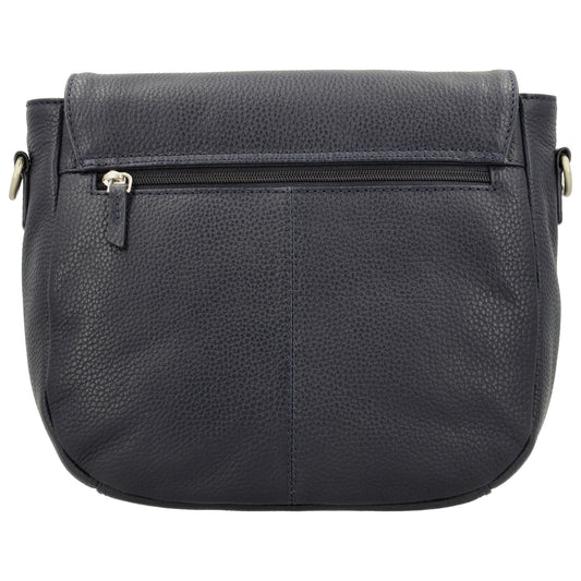 Satteltasche 25 x 22,5cm in Blau|Marine mit Überschlag und Reißverschluss