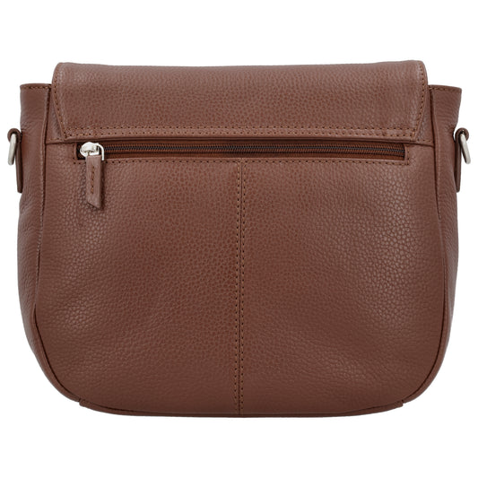 Satteltasche 25 x 22,5cm in Braun mit Überschlag und Reißverschluss