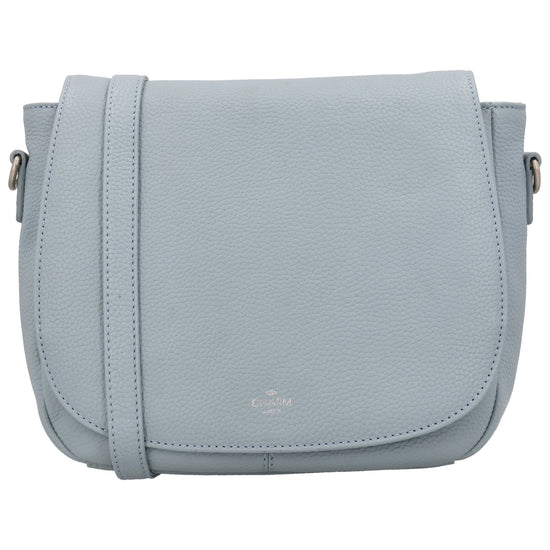 Satteltasche 25 x 22,5cm in Hellblau mit Überschlag und Reißverschluss - leder-accessoires.com
