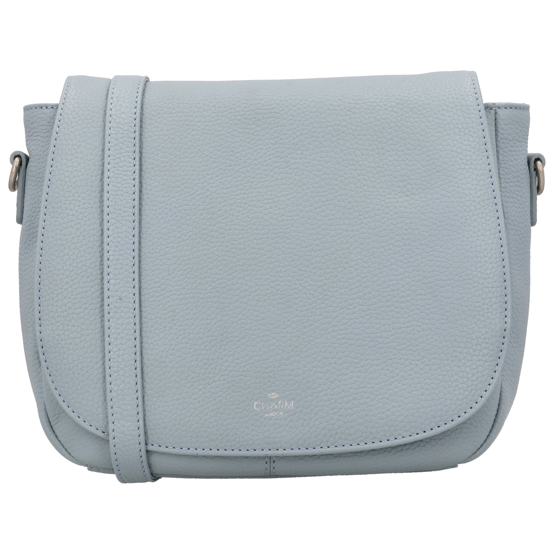 Satteltasche 25 x 22,5cm in Hellblau mit Überschlag und Reißverschluss - leder-accessoires.com