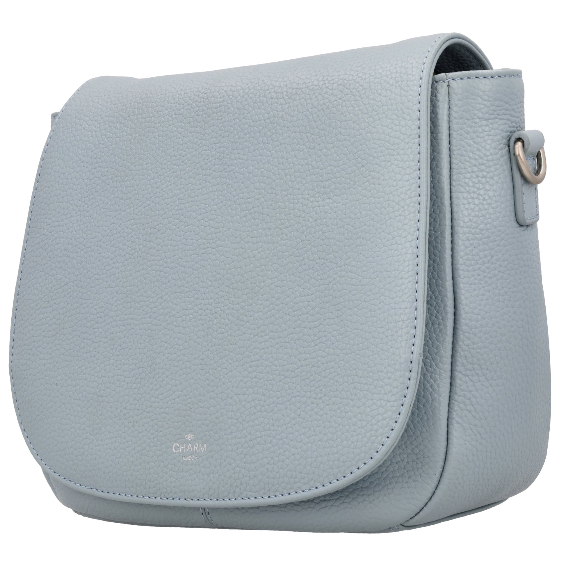 Satteltasche 25 x 22,5cm in Hellblau mit Überschlag und Reißverschluss - leder-accessoires.com