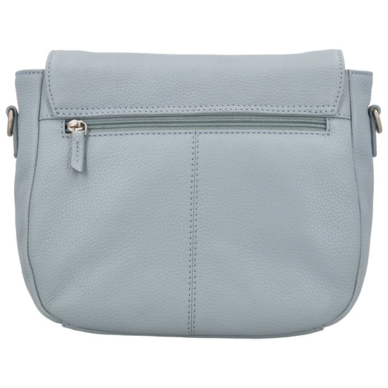 Satteltasche 25 x 22,5cm in Hellblau mit Überschlag und Reißverschluss - leder-accessoires.com
