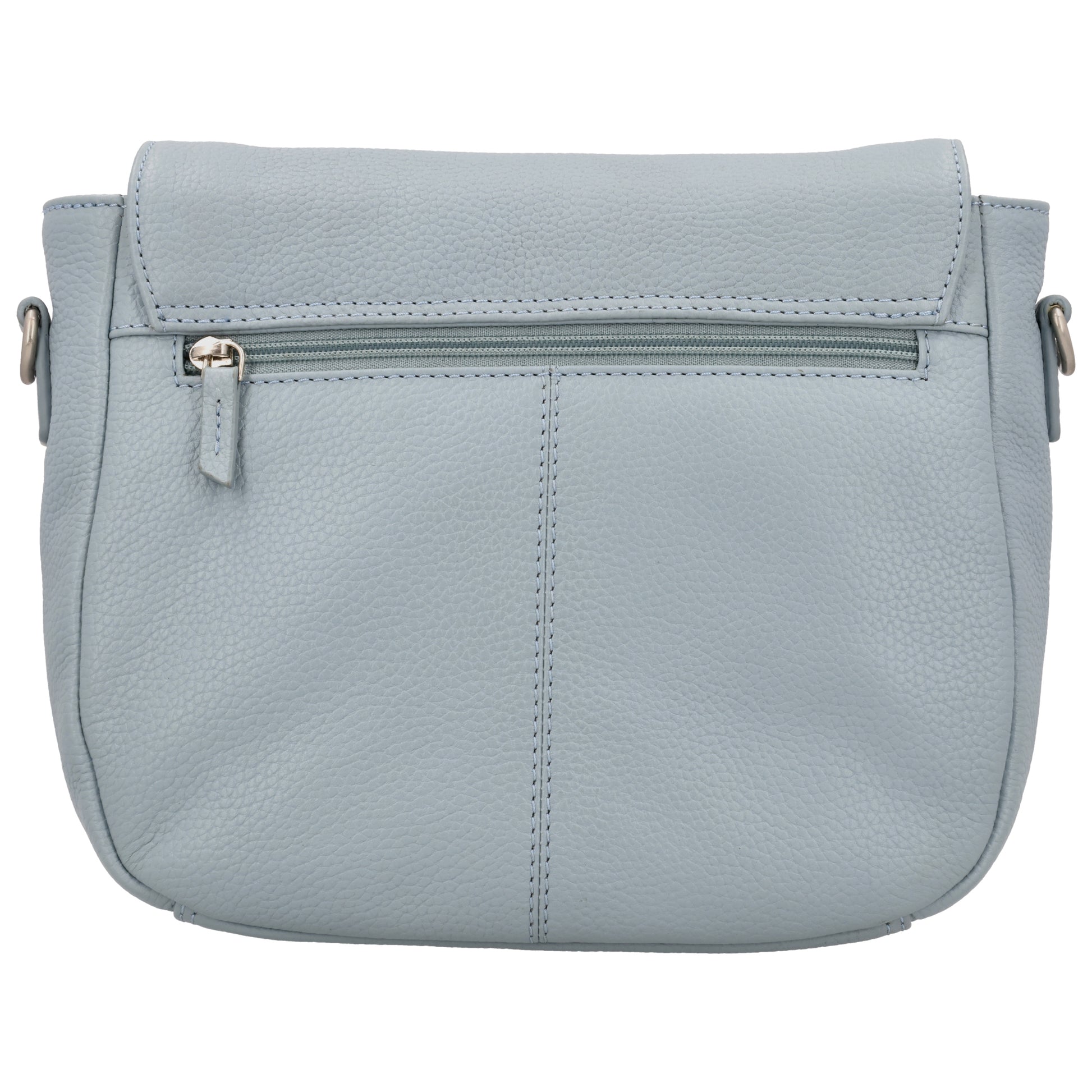 Satteltasche 25 x 22,5cm in Hellblau mit Überschlag und Reißverschluss - leder-accessoires.com