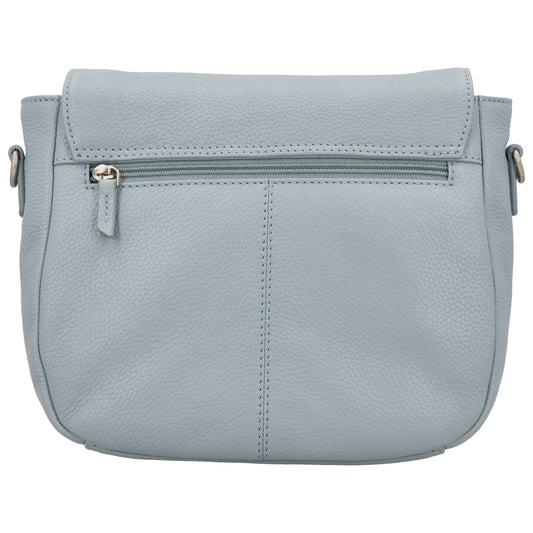 Satteltasche 25 x 22,5cm in Hellblau mit Überschlag und Reißverschluss