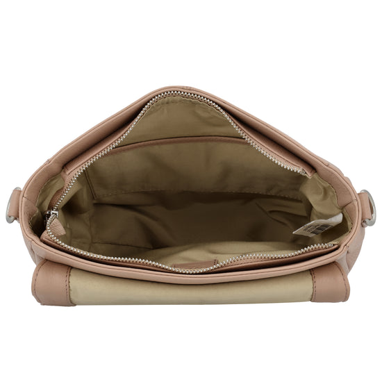 Satteltasche 25 x 22,5cm in Altrosa mit Überschlag und Reißverschluss - leder-accessoires.com