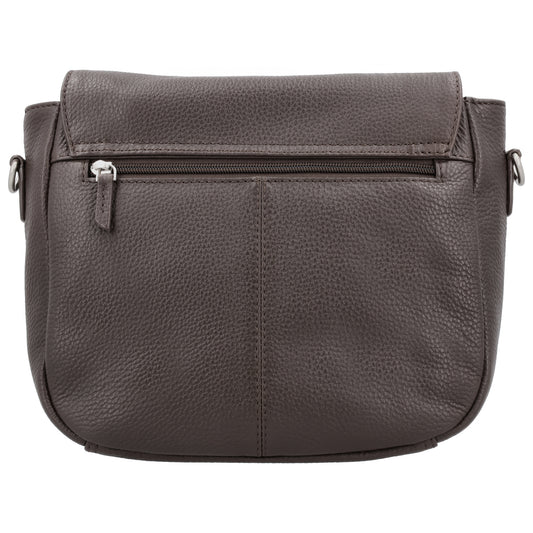 Satteltasche 25 x 22,5cm in Dunkelbraun mit Überschlag und Reißverschluss