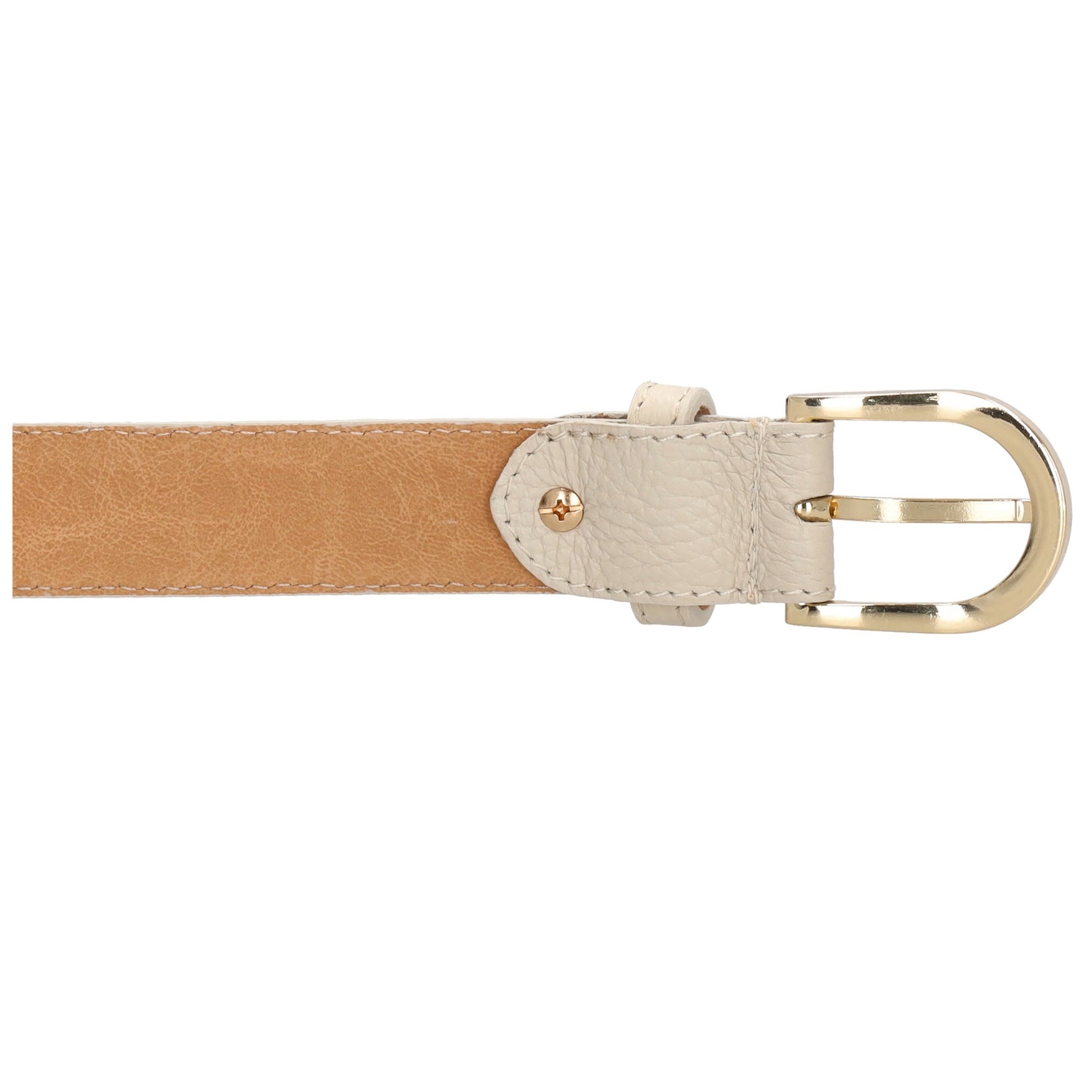 Beiger Ledergürtel 2cm mit goldener Schnalle, personalisierbar - leder-accessoires.com