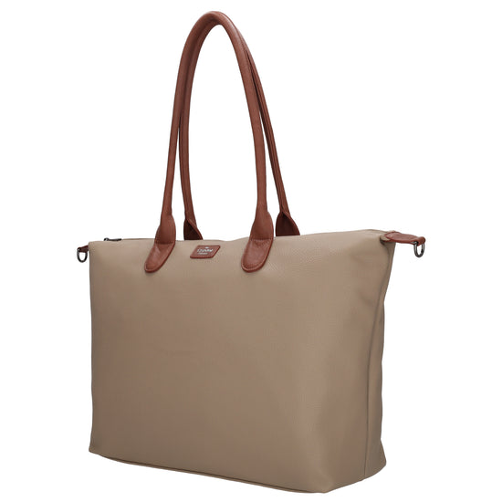 Brauner Shopper 51x33cm mit Laptopfach 15,6 Zoll - leder-accessoires.com