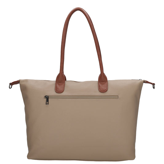 Brauner Shopper 51x33cm mit Laptopfach 15,6 Zoll - leder-accessoires.com