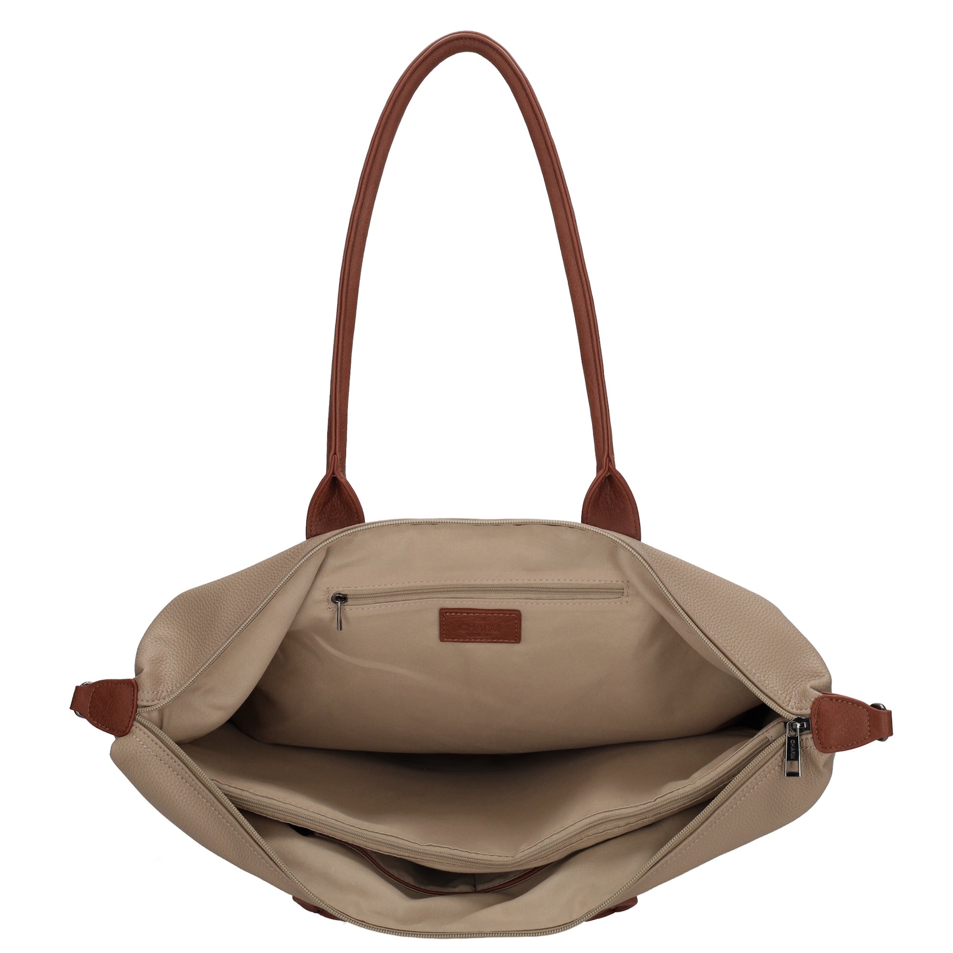 Brauner Shopper 51x33cm mit Laptopfach 15,6 Zoll - leder-accessoires.com