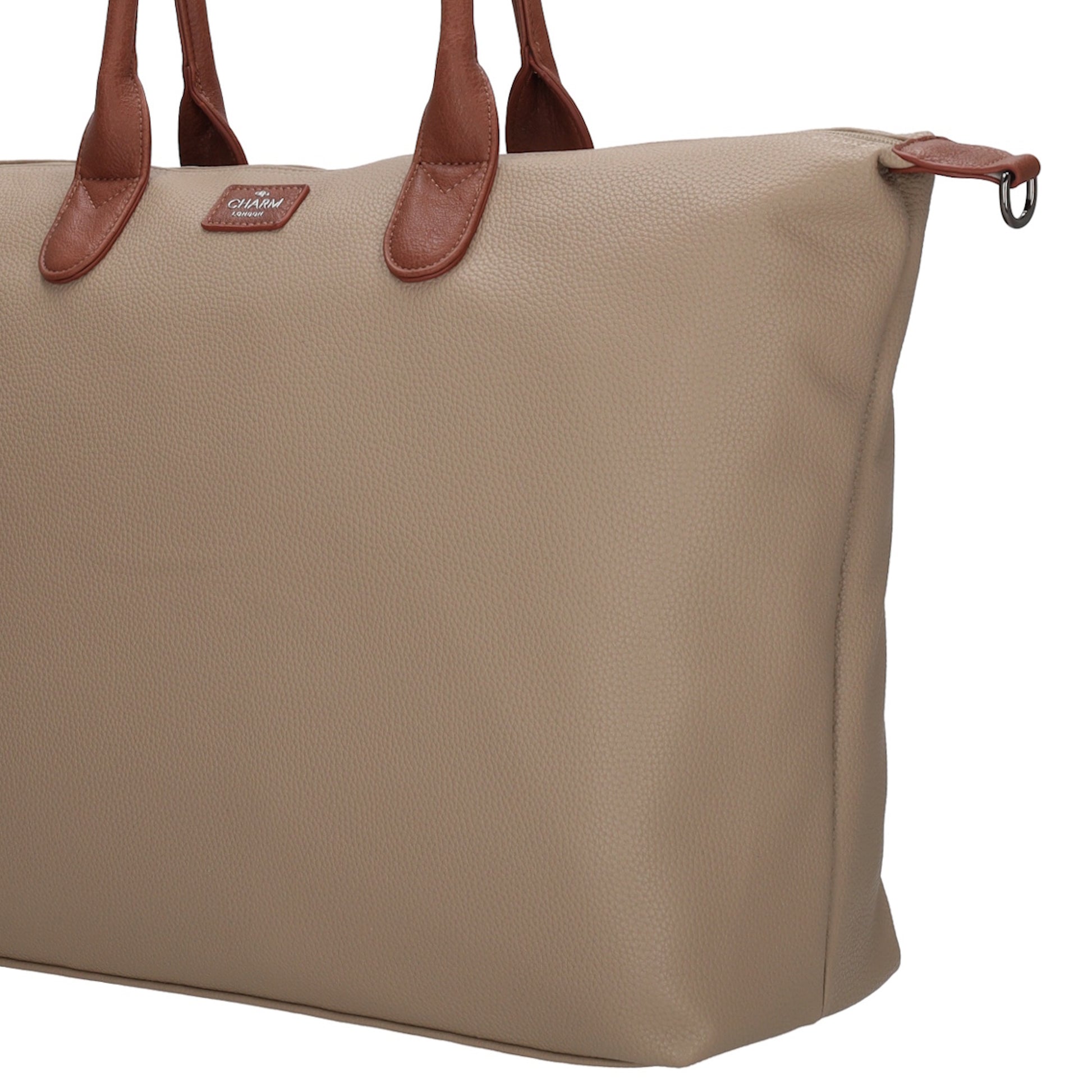 Brauner Shopper 51x33cm mit Laptopfach 15,6 Zoll - leder-accessoires.com