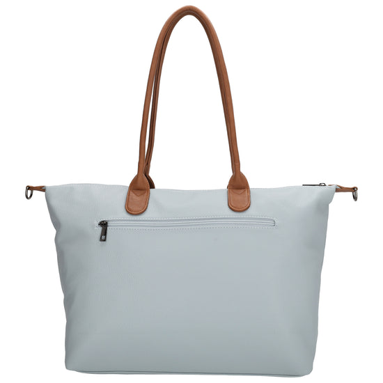 Hellblauer Shopper 51x33cm mit Laptopfach 15,6 Zoll - leder-accessoires.com