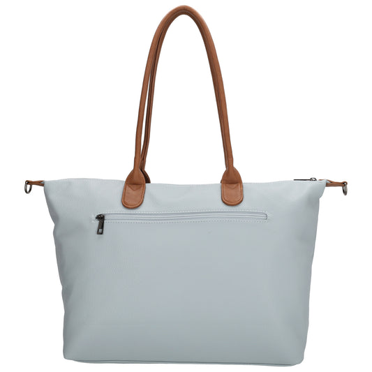 Hellblauer Shopper 51x33cm mit Laptopfach 15,6 Zoll - leder-accessoires.com
