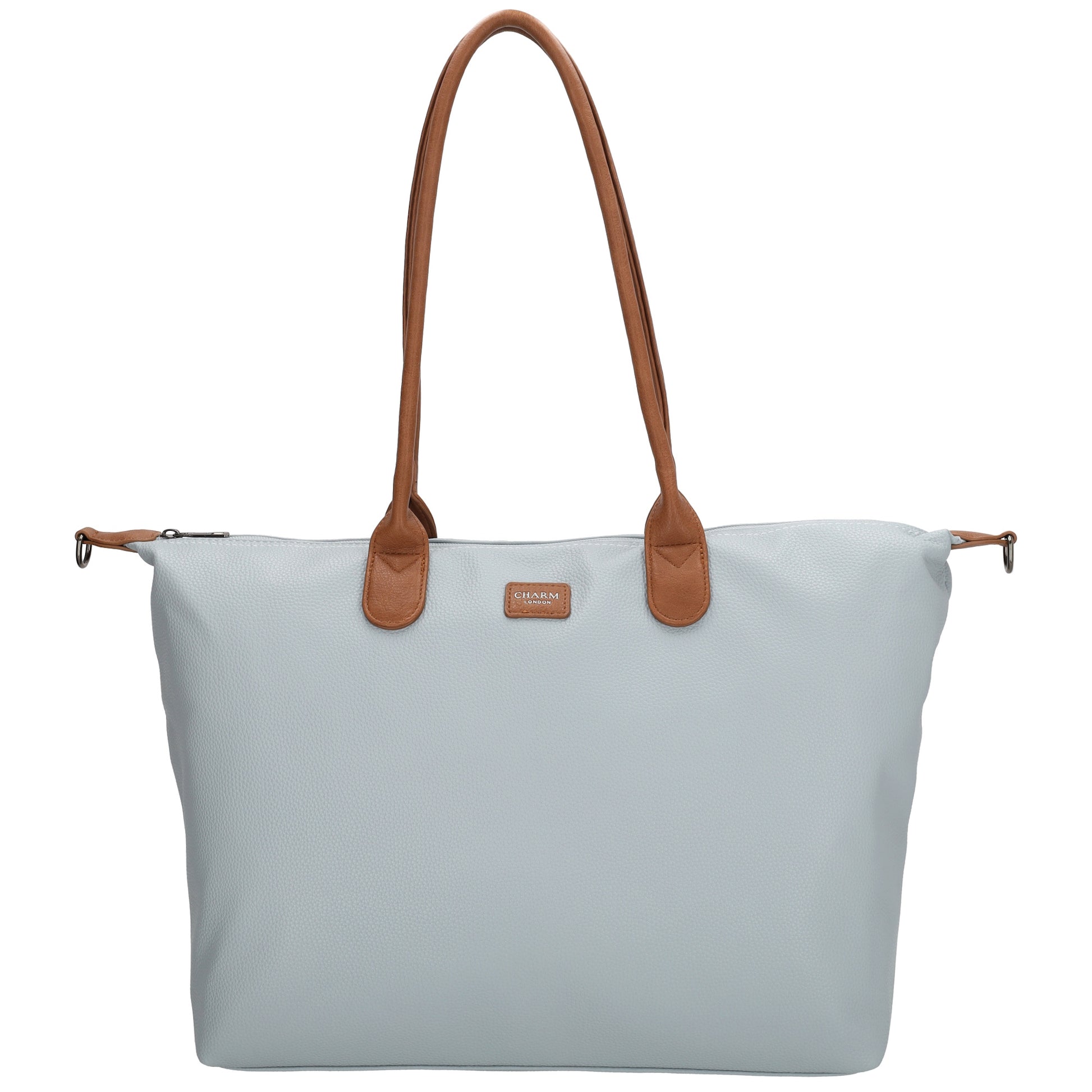 Hellblauer Shopper 51x33cm mit Laptopfach 15,6 Zoll - leder-accessoires.com