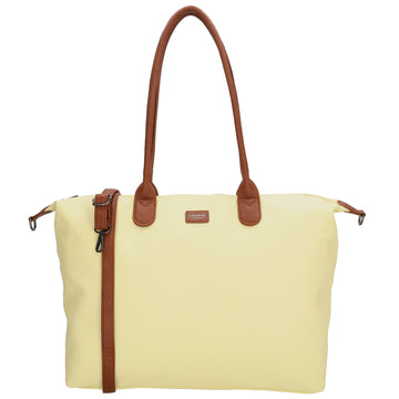 Gelber Shopper 51x33cm mit Laptopfach 15,6 Zoll - leder-accessoires.com
