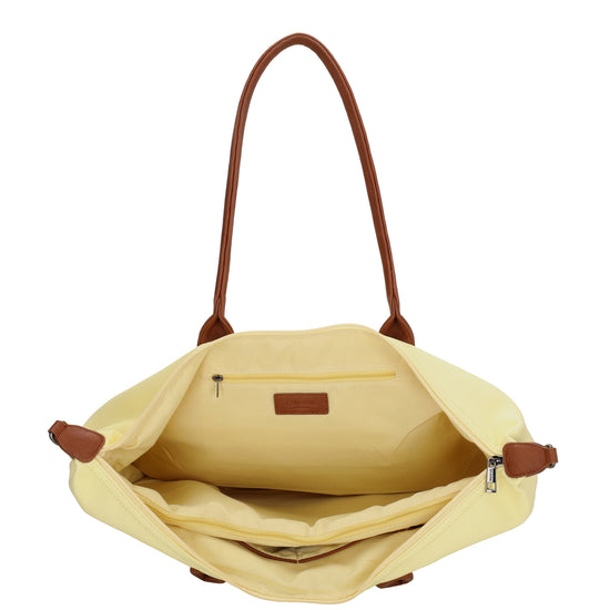 Gelber Shopper 51x33cm mit Laptopfach 15,6 Zoll - leder-accessoires.com