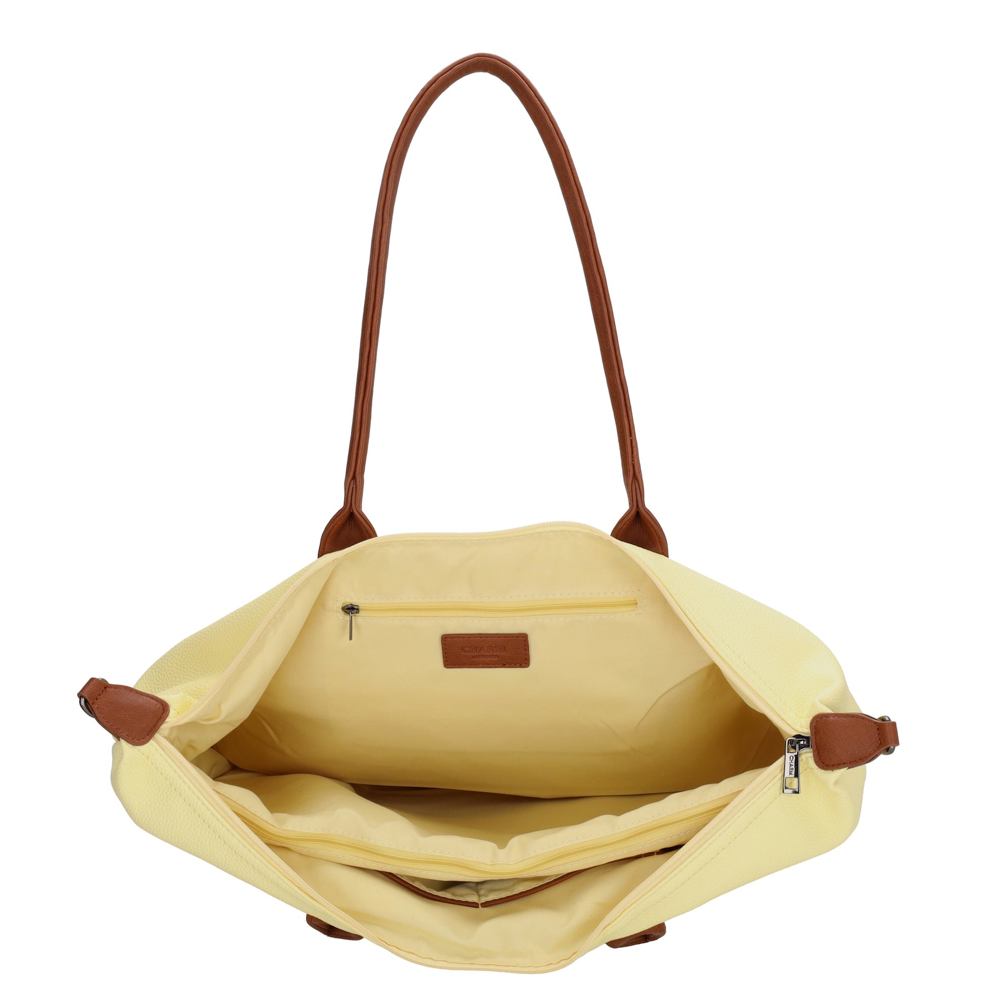 Gelber Shopper 51x33cm mit Laptopfach 15,6 Zoll - leder-accessoires.com