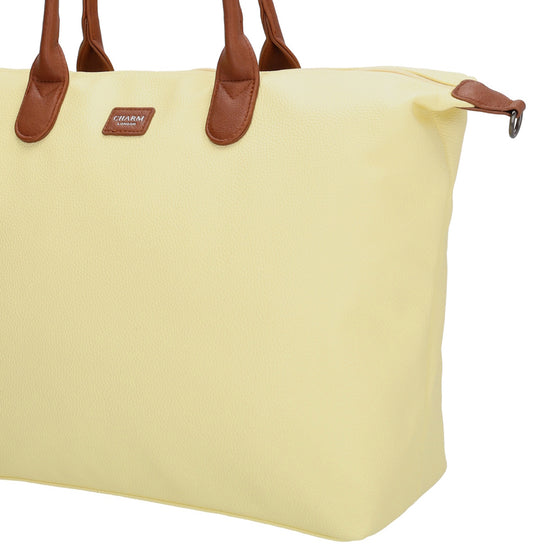 Gelber Shopper 51x33cm mit Laptopfach 15,6 Zoll - leder-accessoires.com