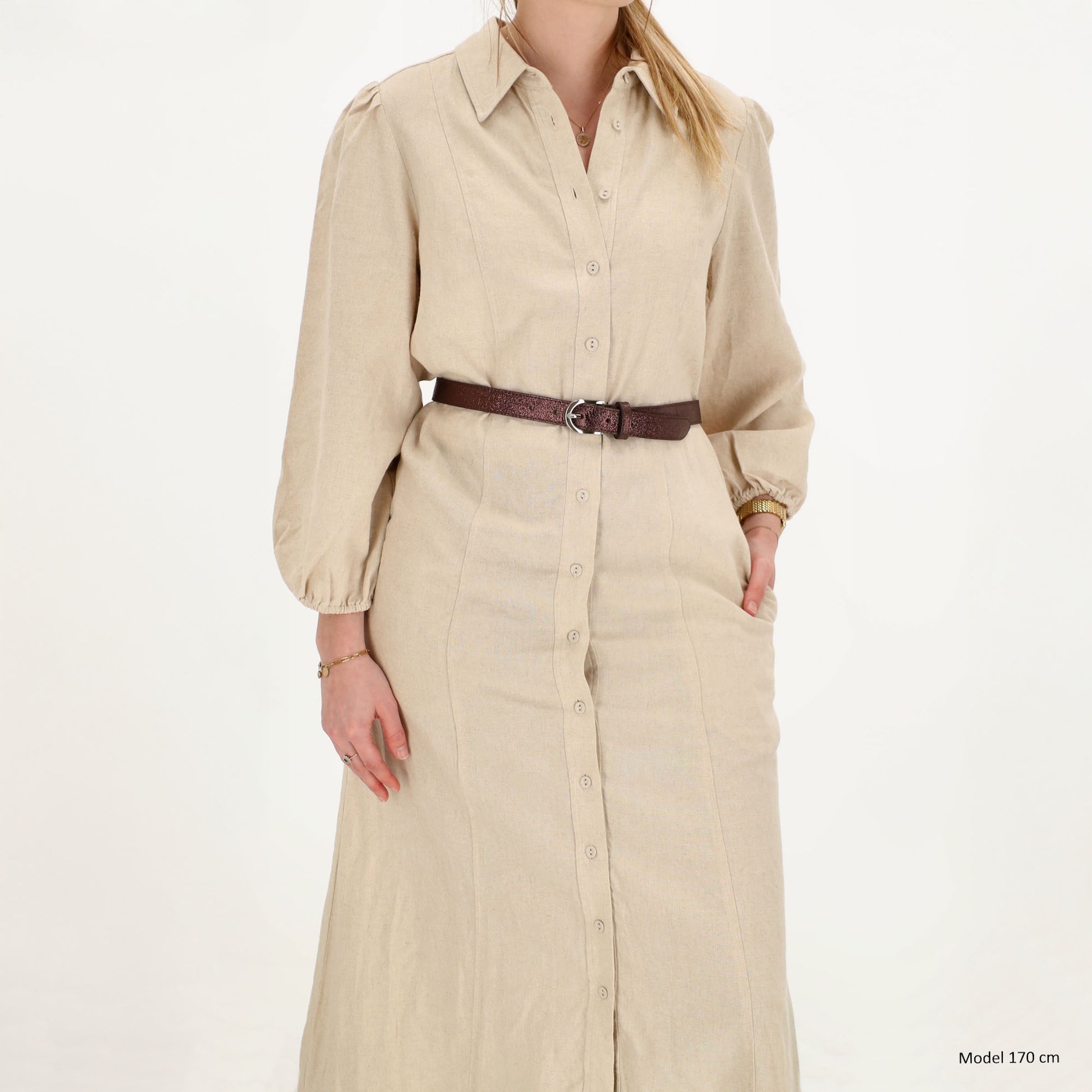 Hochwertiger Ledergürtel in Braun – Metallic Look, 2,5cm, Silber-Schließe - leder-accessoires.com