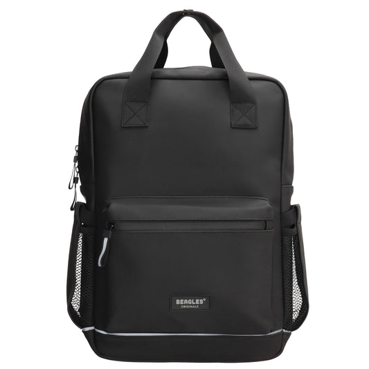 Schul-| Businessrucksack 40 x 37cm wasserabweisend in Schwarz mit Reißverschluss