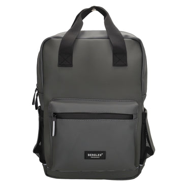 Schul-| Businessrucksack 40 x 37cm wasserabweisend in Anthrazit mit Reißverschluss - leder-accessoires.com