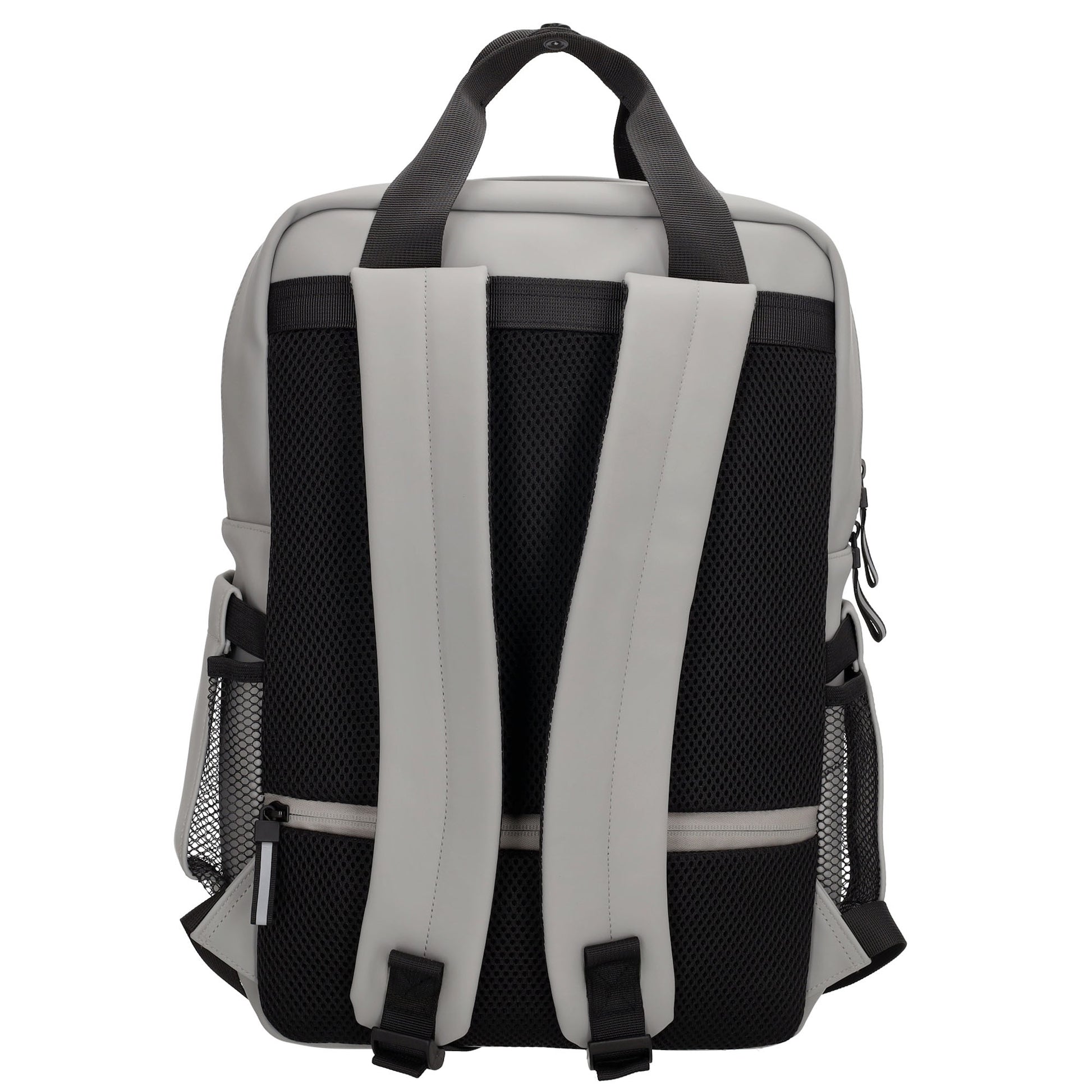 Schul-| Businessrucksack 40 x 37cm wasserabweisend in Hellgrau mit Reißverschluss - leder-accessoires.com