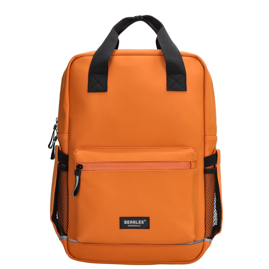 Schul-| Businessrucksack 40 x 37cm wasserabweisend in Orange mit Reißverschluss