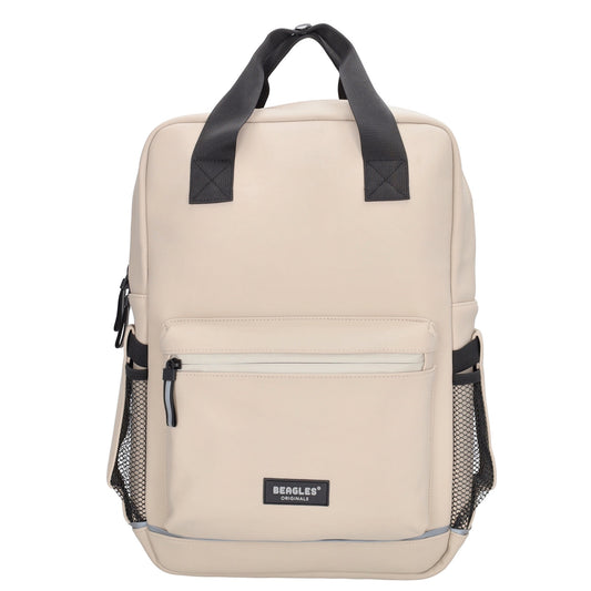 Schul-| Businessrucksack 40 x 37cm wasserabweisend in Taupe mit Reißverschluss