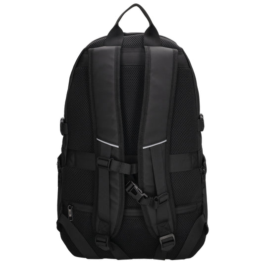 Laptoprucksack 46x34cm in Schwarz mit Kordelzug vorne - leder-accessoires.com