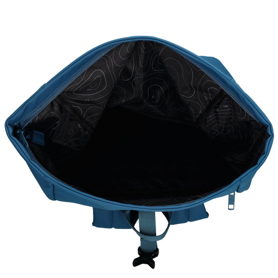 Rolltop-Rucksack 48x28cm in Jeansblau mit Umschlag und Reißverschluss - leder-accessoires.com