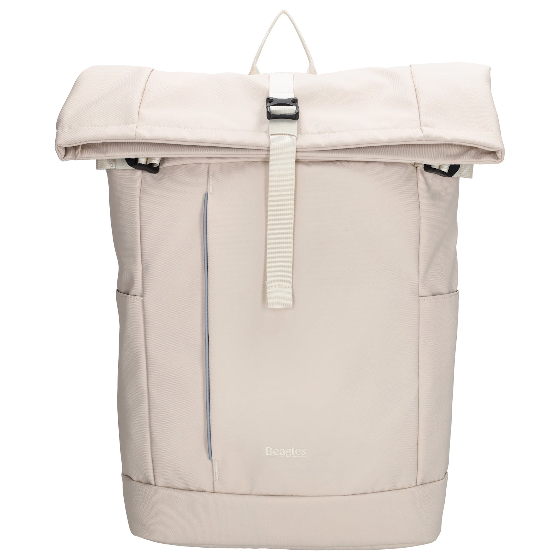 Rolltop-Rucksack 48x28cm in Creme mit Umschlag und Reißverschluss - leder-accessoires.com