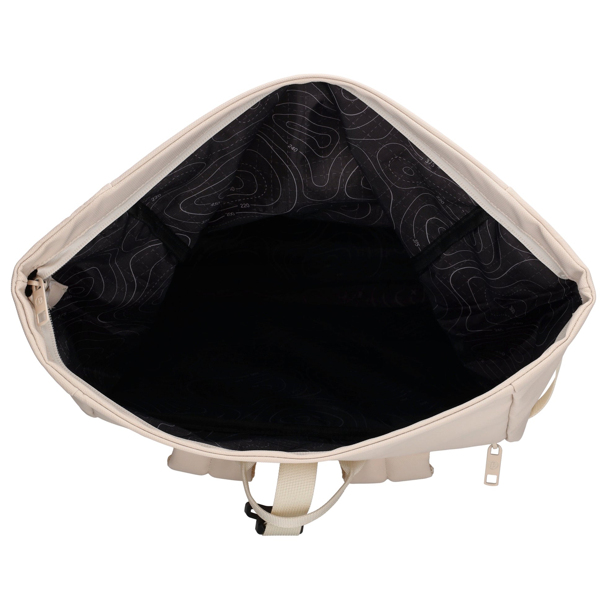 Rolltop-Rucksack 48x28cm in Creme mit Umschlag und Reißverschluss - leder-accessoires.com