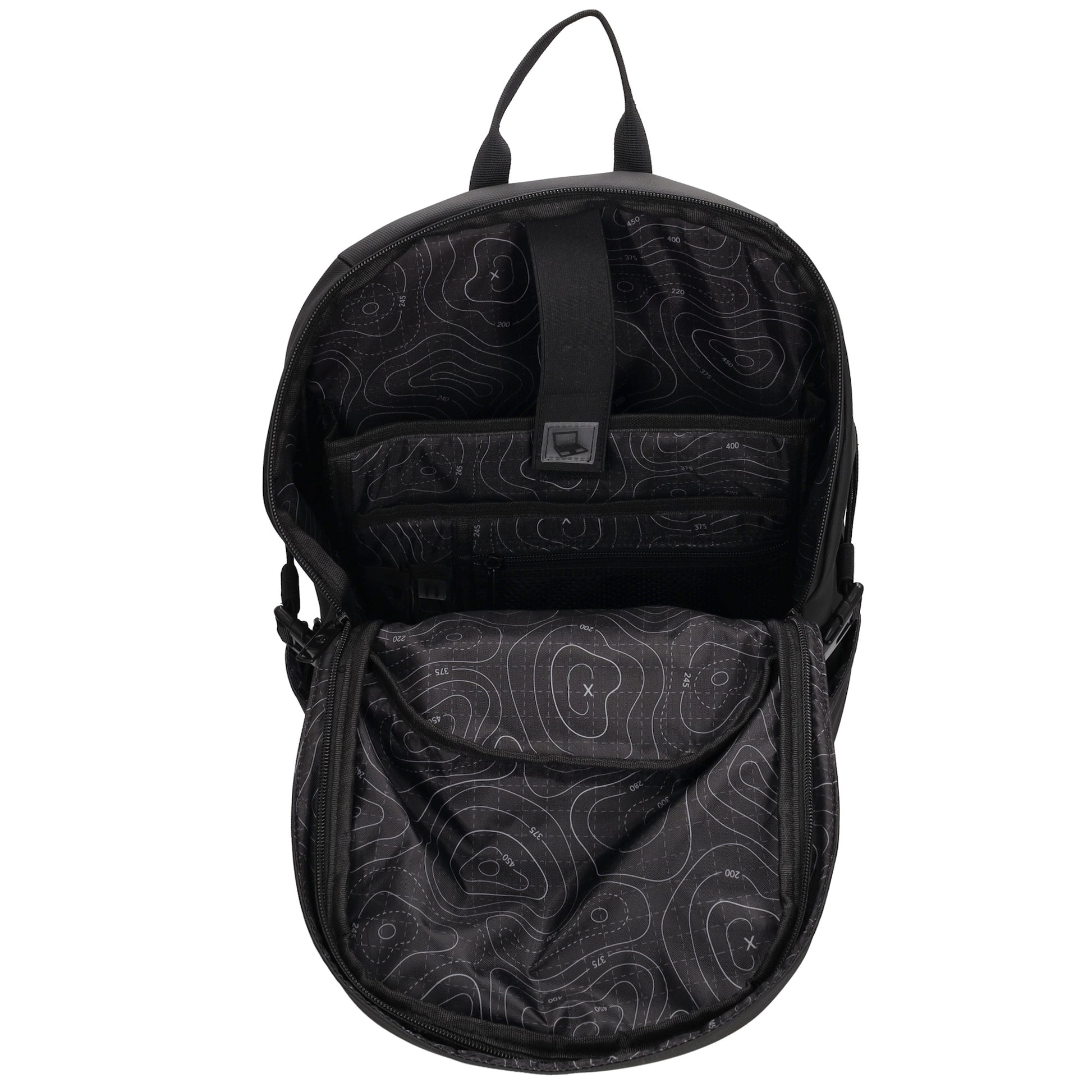 Rucksack 47x30cm in Schwarz mit Brustgurt und Aufsteckfunktion - leder-accessoires.com