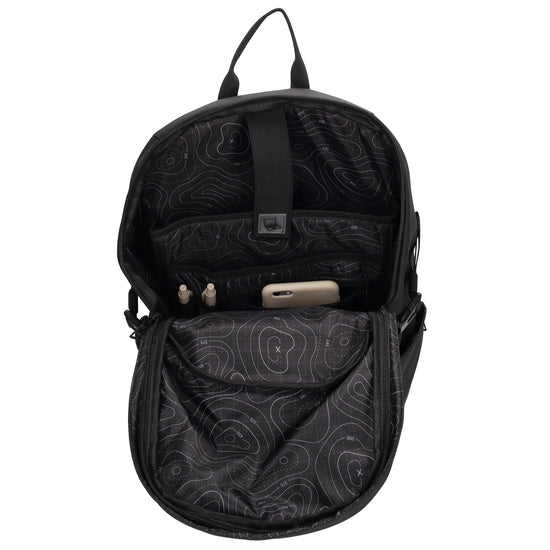 Rucksack 47x30cm in Schwarz mit Brustgurt und Aufsteckfunktion - leder-accessoires.com
