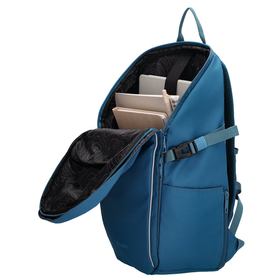 Rucksack 47x30cm in Jeansblau mit Brustgurt und Aufsteckfunktion - leder-accessoires.com