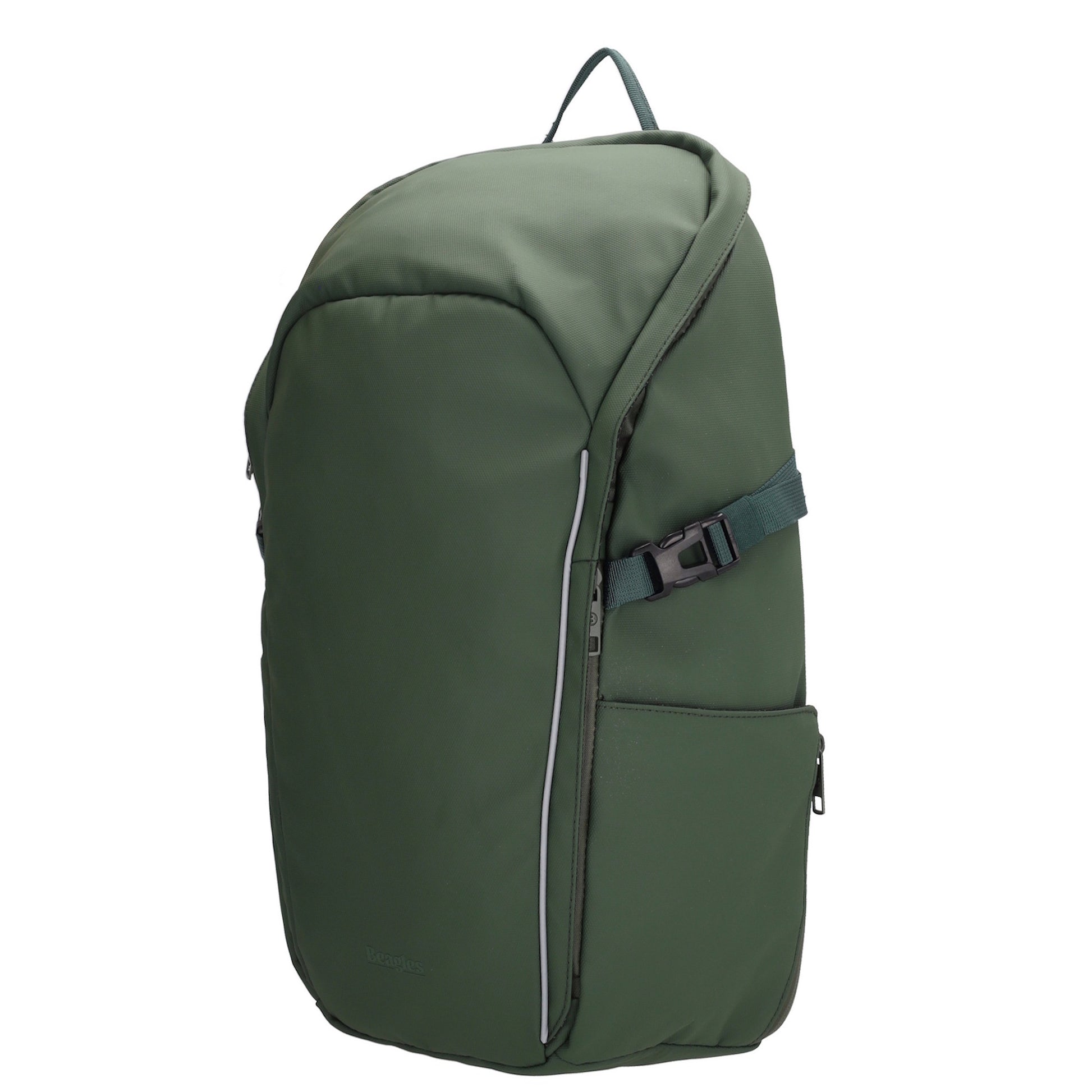 Rucksack 47x30cm in Dunkelgrün mit Brustgurt und Aufsteckfunktion - leder-accessoires.com