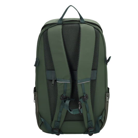 Rucksack 47x30cm in Dunkelgrün mit Brustgurt und Aufsteckfunktion - leder-accessoires.com