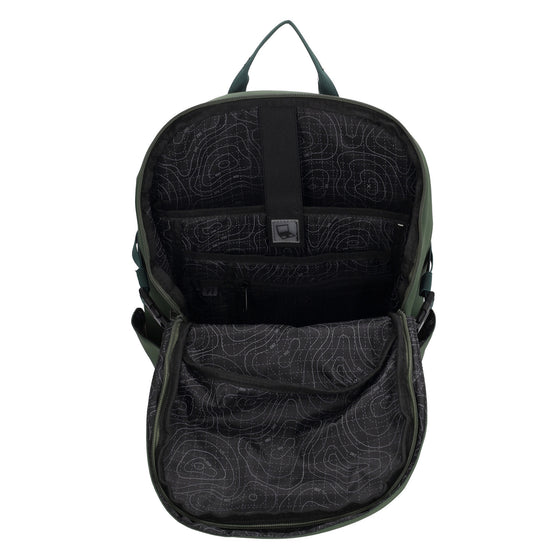 Rucksack 47x30cm in Dunkelgrün mit Brustgurt und Aufsteckfunktion - leder-accessoires.com