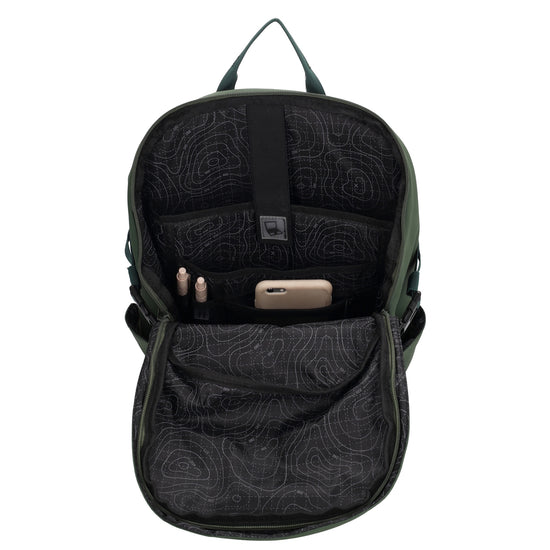 Rucksack 47x30cm in Dunkelgrün mit Brustgurt und Aufsteckfunktion - leder-accessoires.com