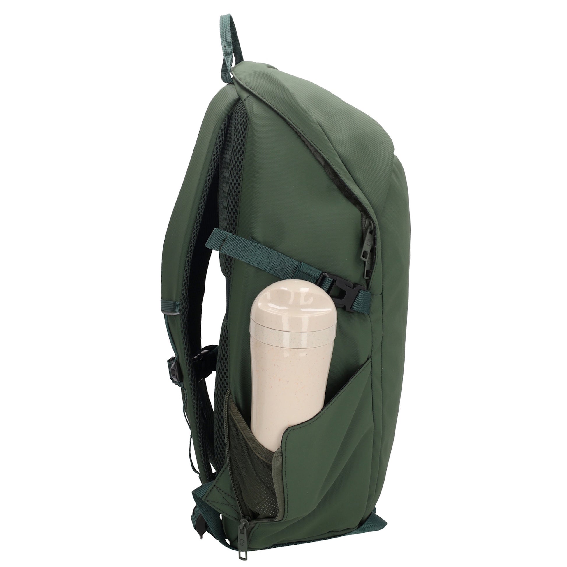 Rucksack 47x30cm in Dunkelgrün mit Brustgurt und Aufsteckfunktion - leder-accessoires.com