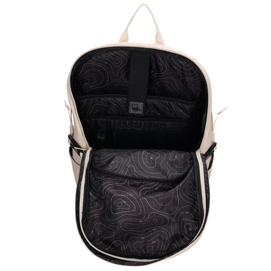 Rucksack 47x30cm in Creme mit Brustgurt und Aufsteckfunktion - leder-accessoires.com