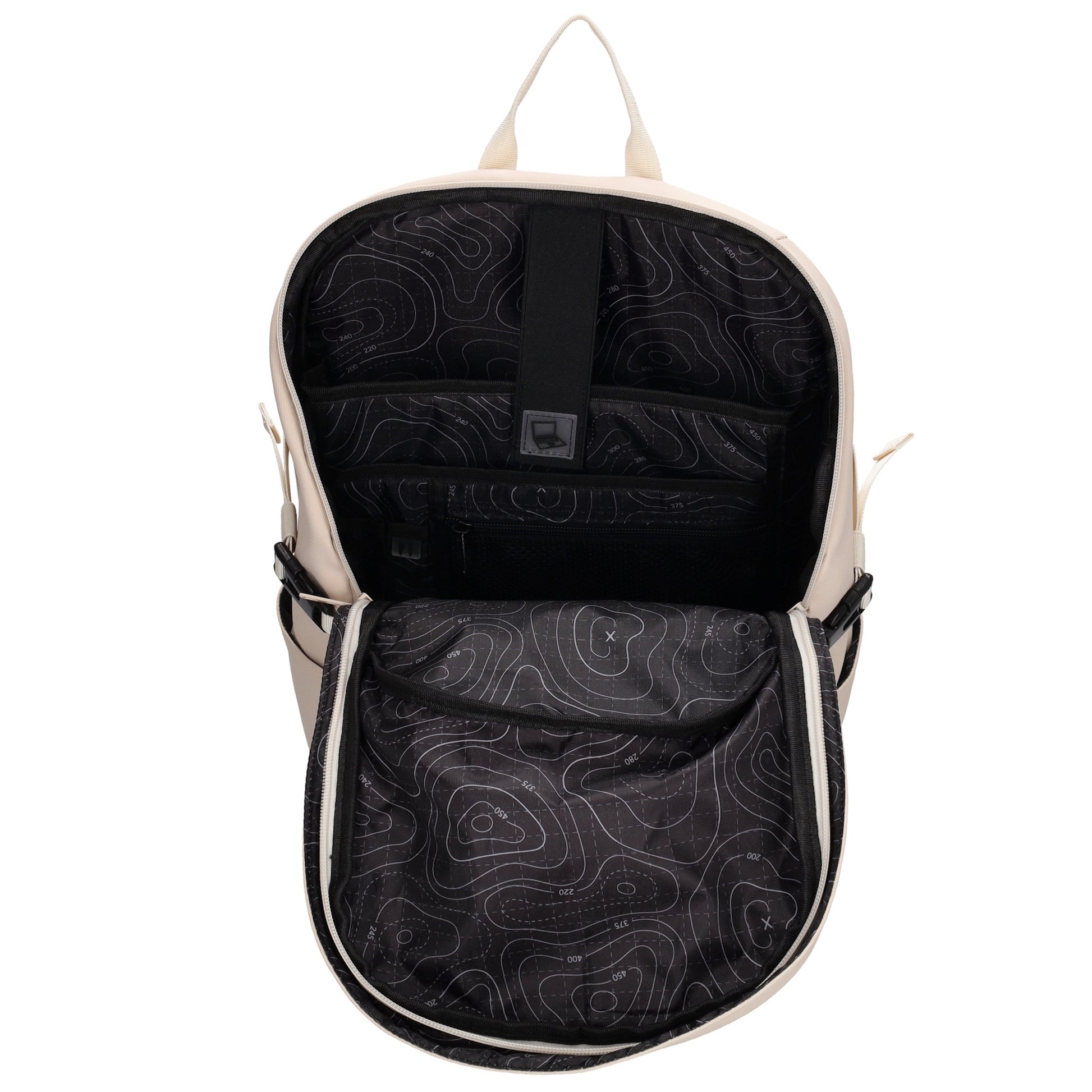 Rucksack 47x30cm in Creme mit Brustgurt und Aufsteckfunktion - leder-accessoires.com
