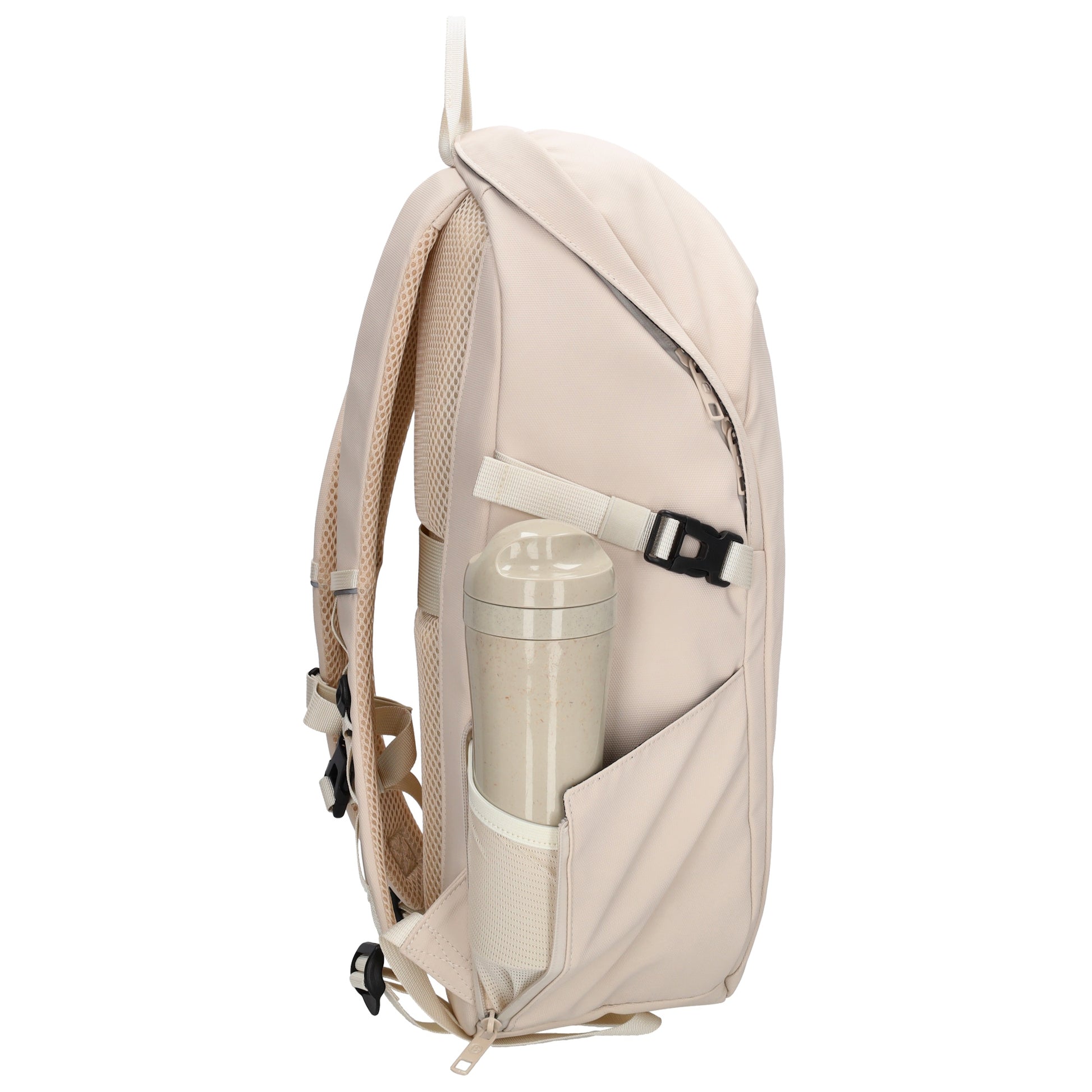 Rucksack 47x30cm in Creme mit Brustgurt und Aufsteckfunktion - leder-accessoires.com