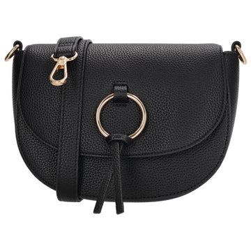 Crossbody-Tasche 16x22cm in Schwarz mit Überschlag