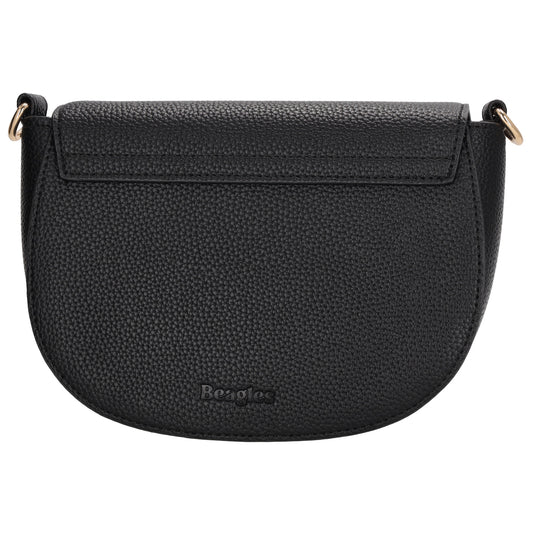Crossbody-Tasche 16x22cm in Schwarz mit Überschlag