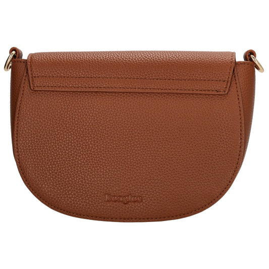 Crossbody-Tasche 16x22cm in Cognac mit Überschlag