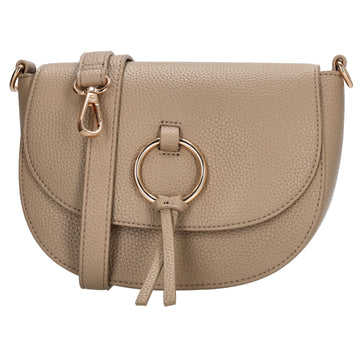 Crossbody-Tasche 16x22cm in Taupe mit Überschlag