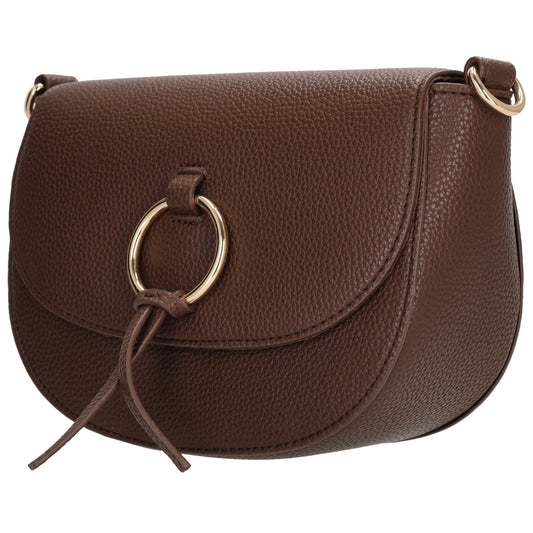 Crossbody-Tasche 16x22cm in Braun mit Überschlag