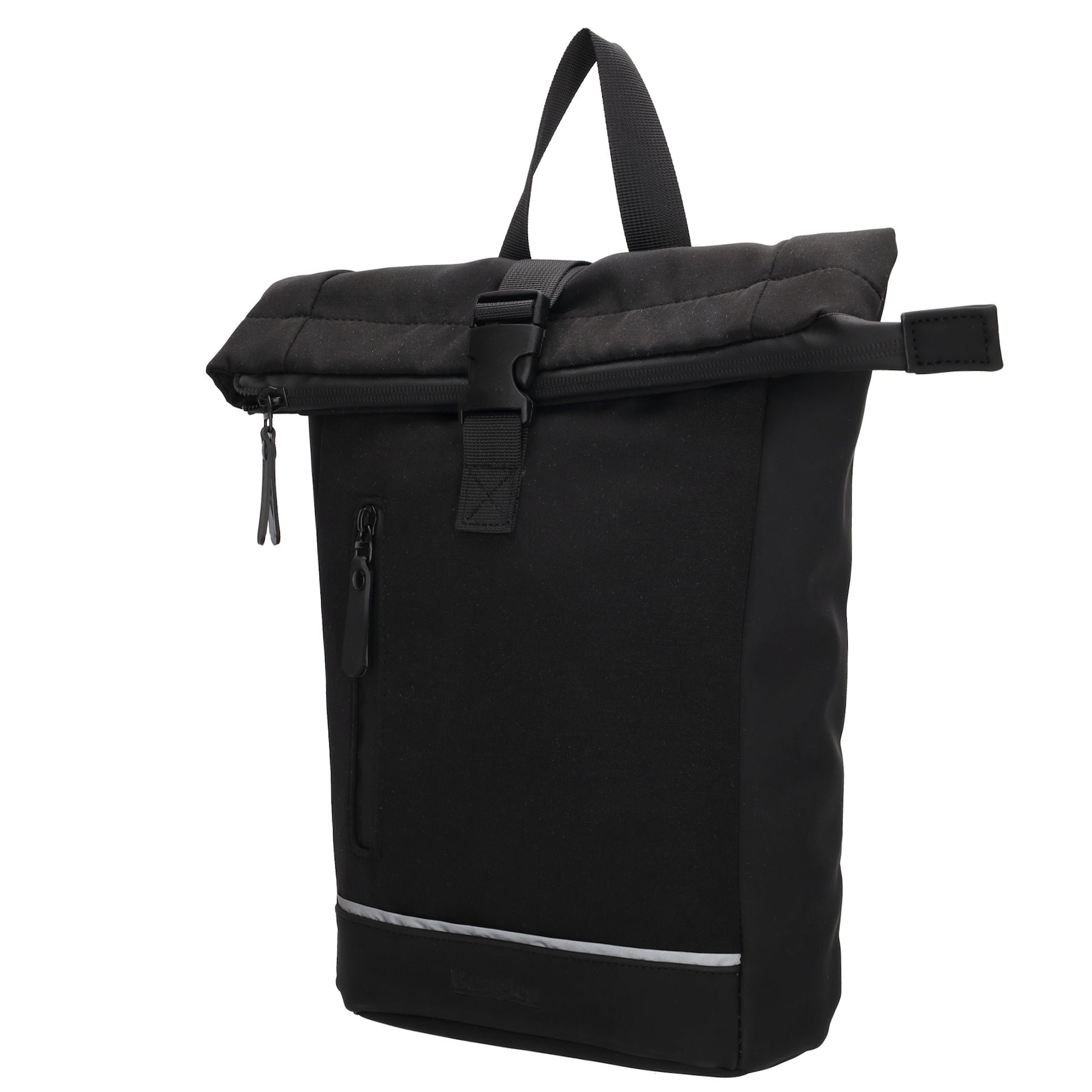 Rucksack 38x29cm in Schwarz mit Überschlag und Reißverschluss - leder-accessoires.com