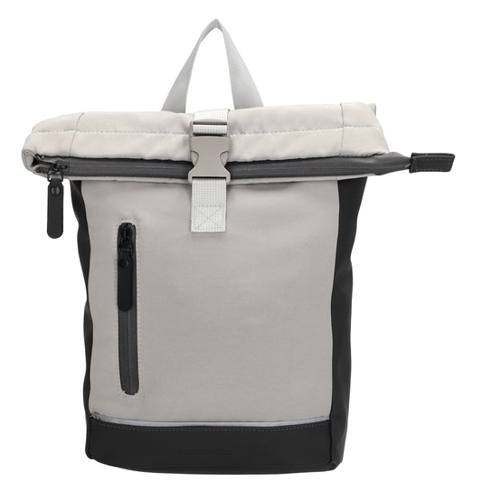 Rucksack 38x29cm in Grau mit Überschlag und Reißverschluss - leder-accessoires.com